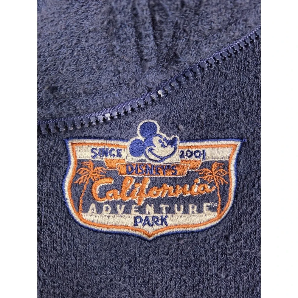Vintage Y2K Disney California Adventure Fleece Pullover Large Navy Blue 2001 USA